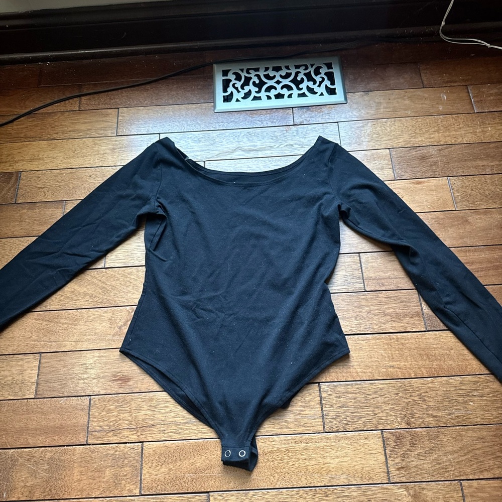 a new day Black Scoop Neck Top